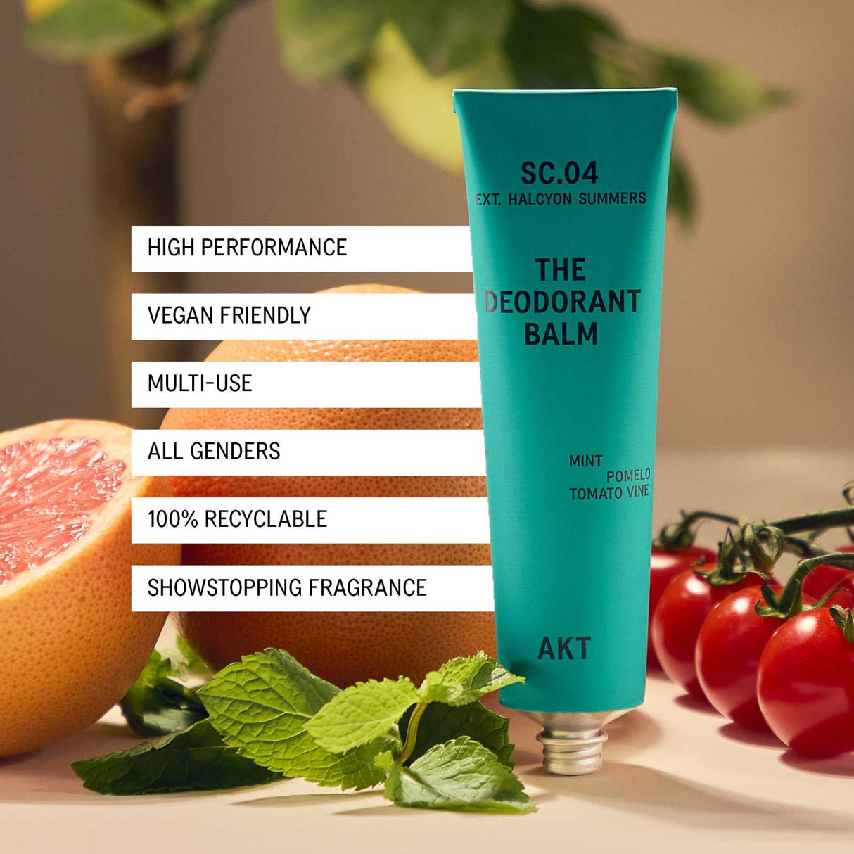 AKT Natural Deodorant Balm Halcyon Summers, 50ml Deodorant