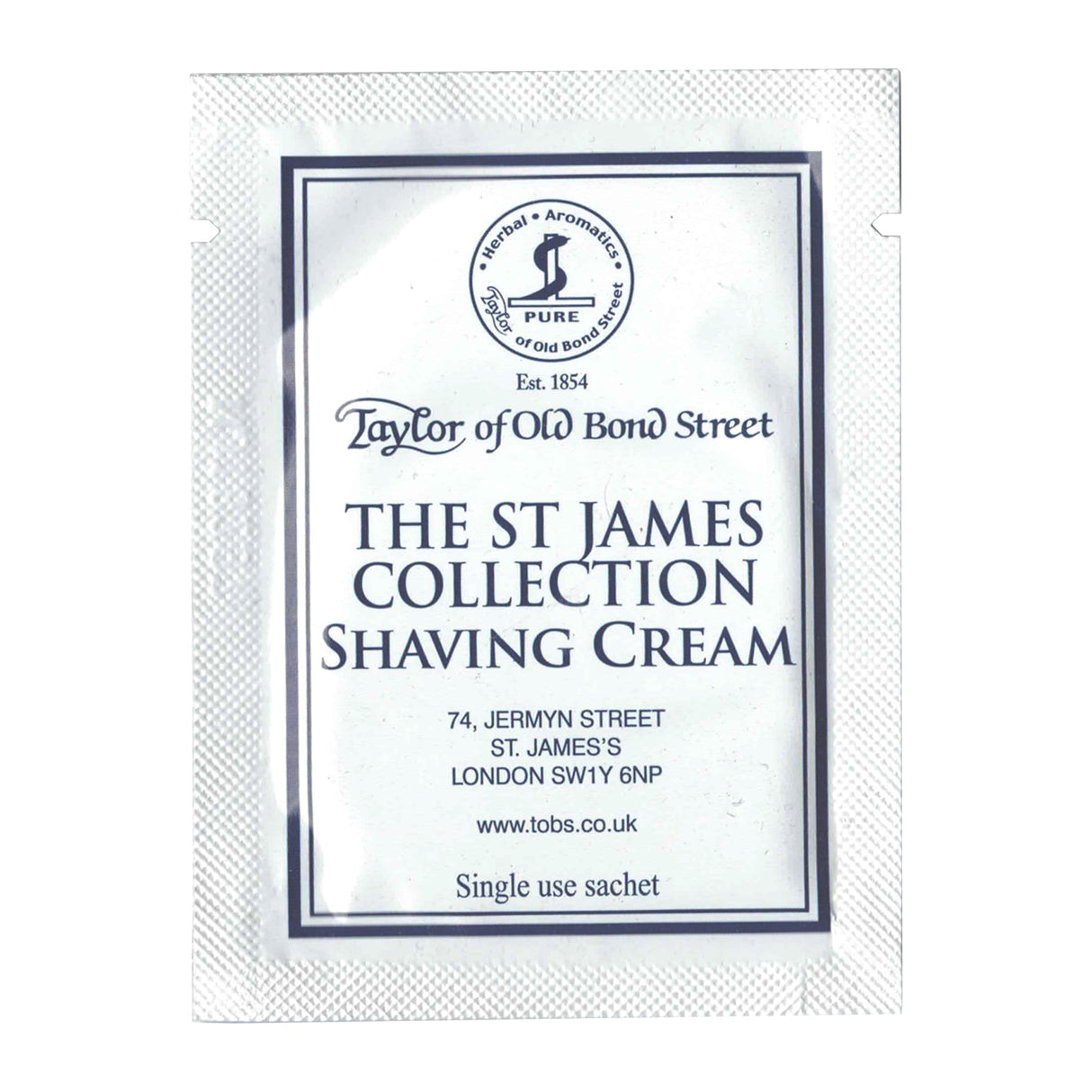 Taylor of Old Bond Street St James Luxury Shaving Cream 5ml Sachet Shaving Cream