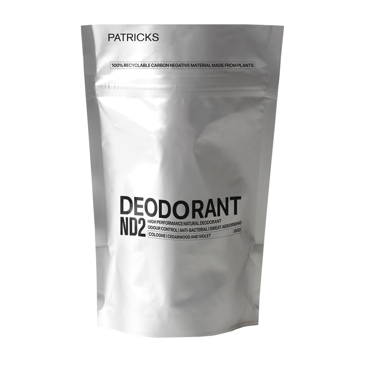 Patricks ND2 Natural Deodorant, 80g Deodorant
