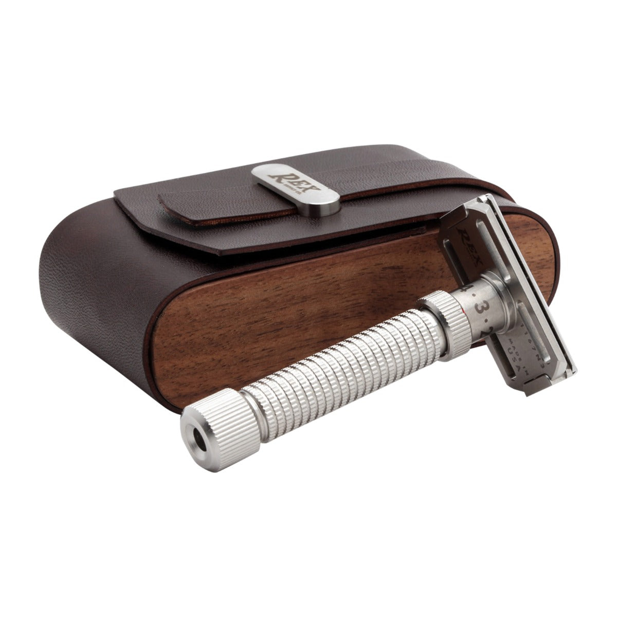 REX Black Walnut Travel Case Shaving & Grooming