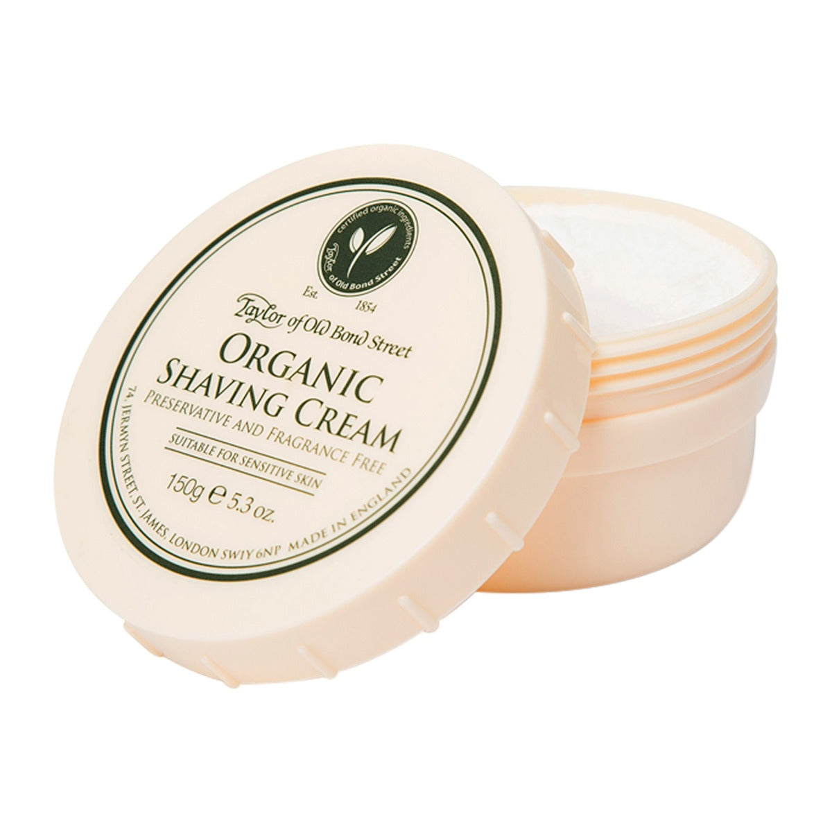 Taylor of Old Bond Street Organic Shaving Cream Bowl, 150g Shaving Cream