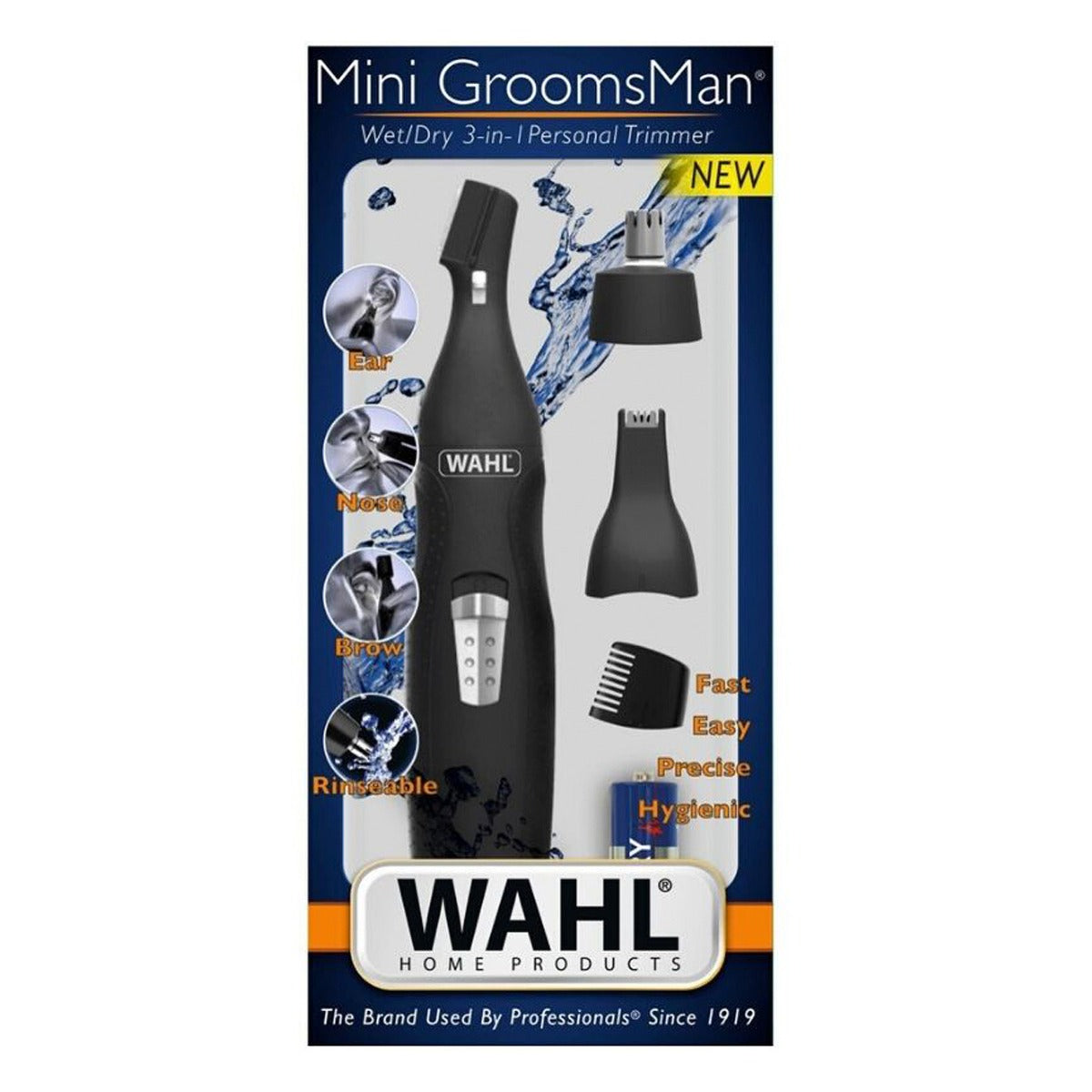 Wahl Mini Groomsman 3 in 1 Ear, Nose & Brow Trimmer Hair Clippers & Trimmers