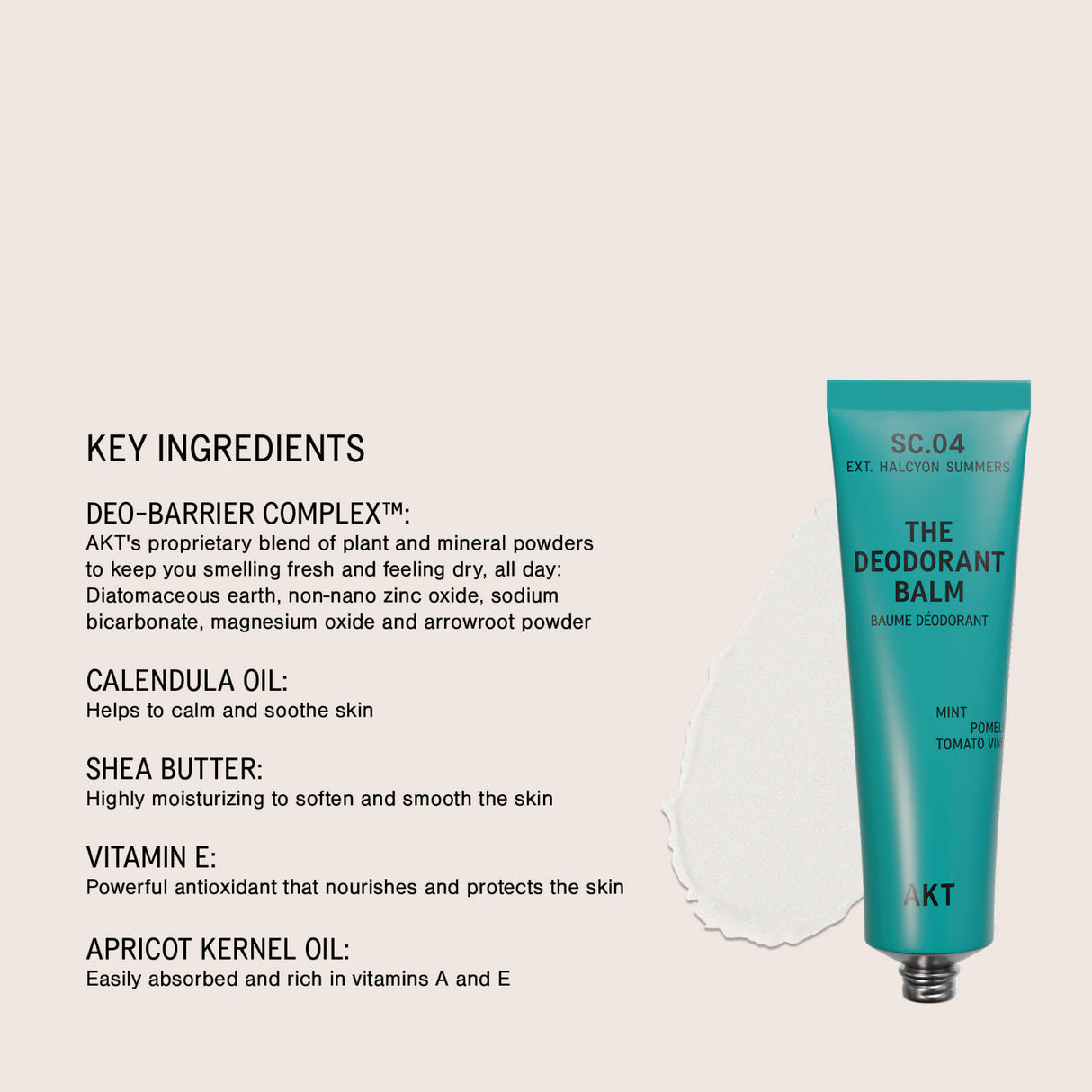 AKT Natural Deodorant Balm Halcyon Summers, 50ml Deodorant