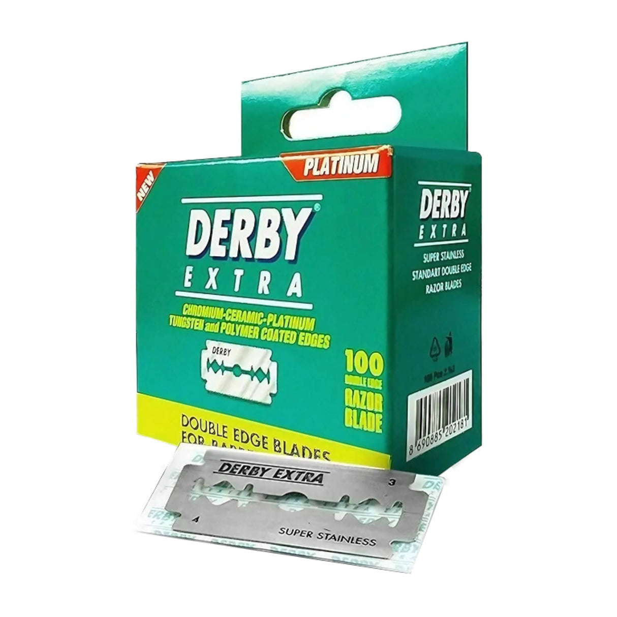 Derby Extra Double Edge Safety Razor Blades 100 Blades (Plastic-Free Packaging) Razors & Razor Blades