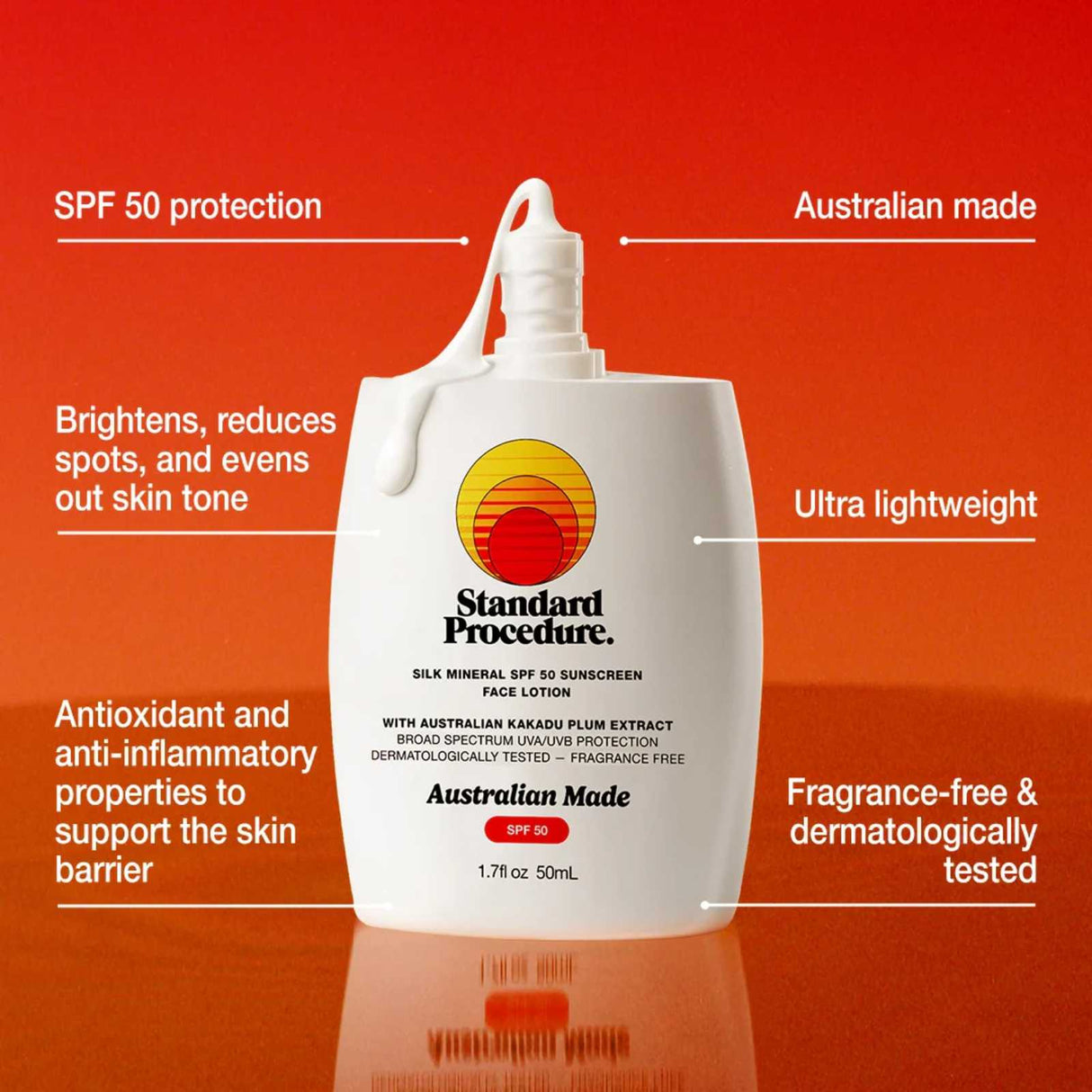 Standard Procedure Silk Mineral SPF50 Sunscreen, 50ml Sunscreen