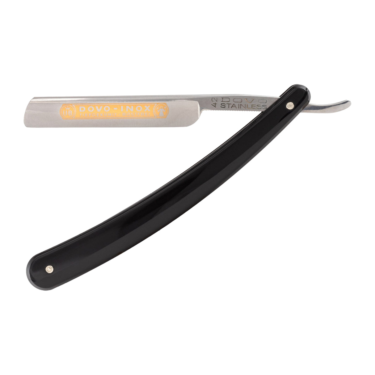 DOVO Solingen Straight Razor: Black Inox 3/8" Stainless