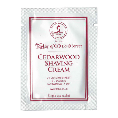 Taylor of Old Bond Street Cedarwood Shaving Cream 5ml Sachet Shaving Cream