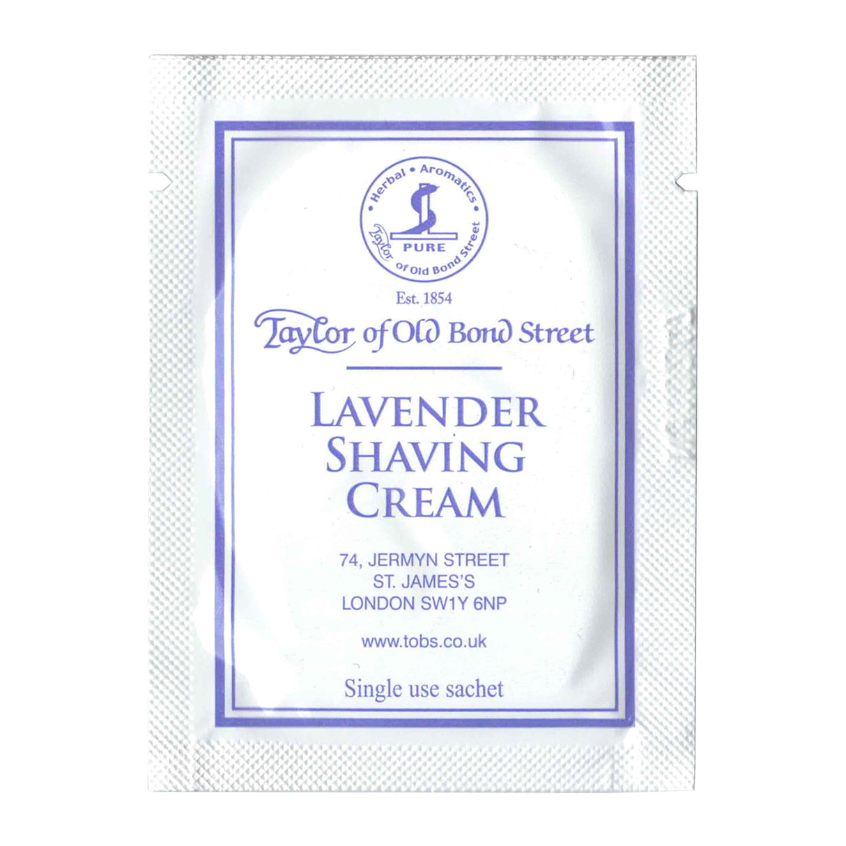 Taylor of Old Bond Street Lavender Shaving Cream 5ml Sachet Shaving Cream