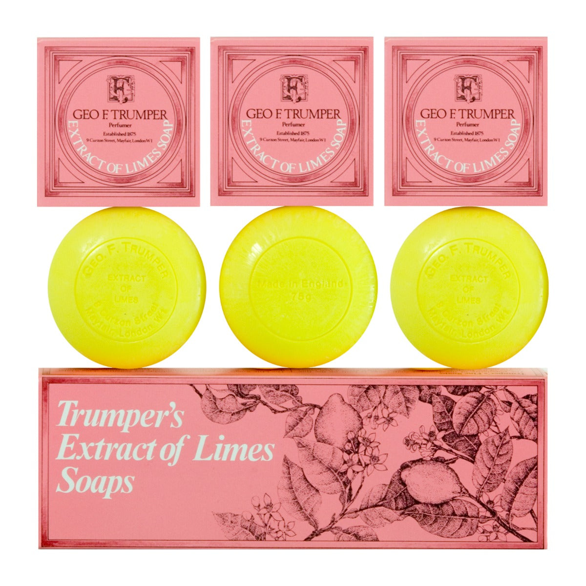 Geo. F. Trumper Limes Hand and Bath Soap, 3 x 75g