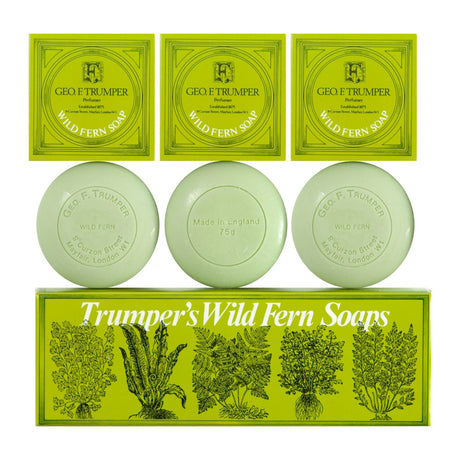 Geo. F. Trumper Wild Fern Hand and Bath Soap, 3 x 75g Bar Soap