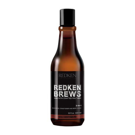 Redken Brews 3-in-1 Shampoo, Conditioner and Body Wash, 300ml Shampoo