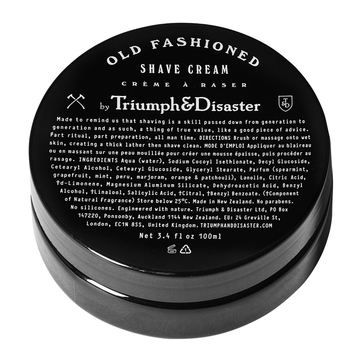 Triumph & Disaster Old Fashioned Shave Cream Jar, 100ml Shaving Cream